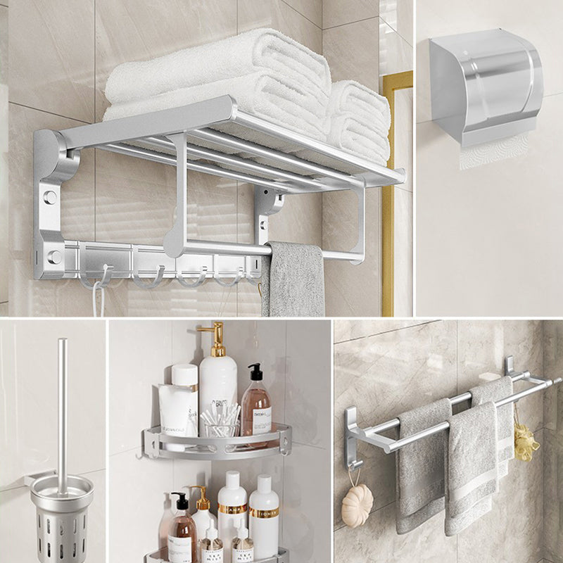 Skorter | Chrome/Black Classic Bathroom Accessories Set Modern Bath Shelf/Towel Bar & Paper Holder