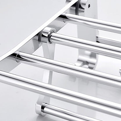 Skorter | Chrome/Black Classic Bathroom Accessories Set Modern Bath Shelf/Towel Bar & Paper Holder