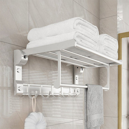 Skorter | Chrome/Black Classic Bathroom Accessories Set Modern Bath Shelf/Towel Bar & Paper Holder