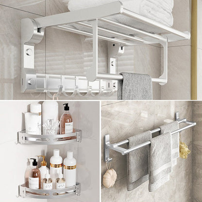 Skorter | Chrome/Black Classic Bathroom Accessories Set Modern Bath Shelf/Towel Bar & Paper Holder