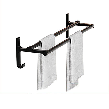 Skorter | Chrome/Black Classic Bathroom Accessories Set Modern Bath Shelf/Towel Bar & Paper Holder