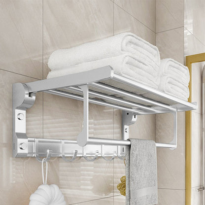 Skorter | Chrome/Black Classic Bathroom Accessories Set Modern Bath Shelf/Towel Bar & Paper Holder