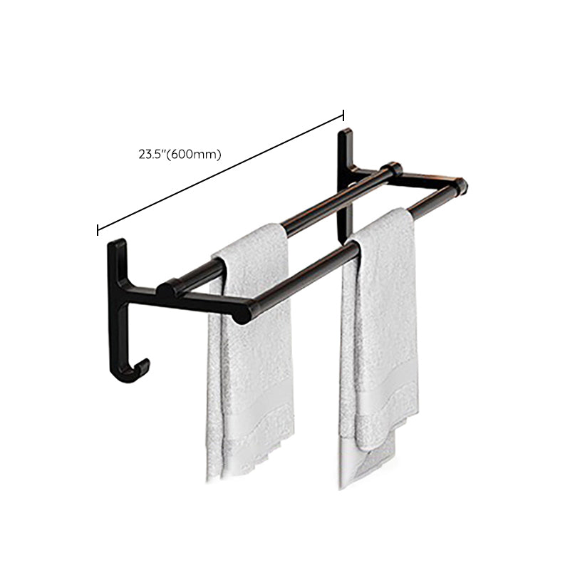 Skorter | Chrome/Black Classic Bathroom Accessories Set Modern Bath Shelf/Towel Bar & Paper Holder