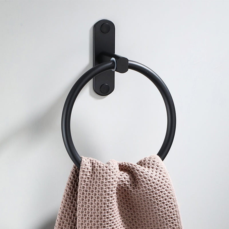 Skorter | Contemporary Bathroom Accessory Set Black Surface Bathrobe Hook/Towel Ring Bar