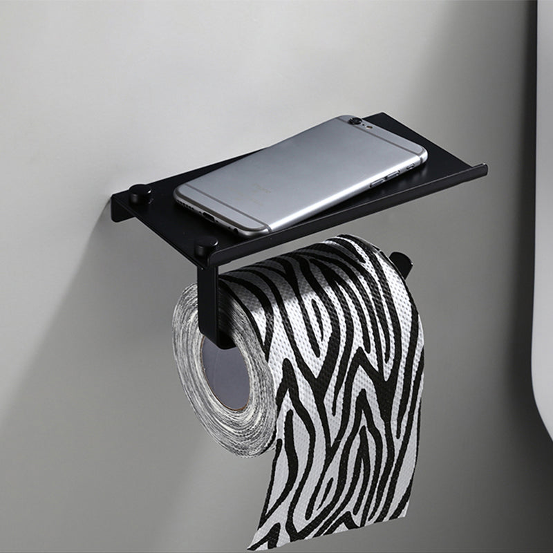 Skorter | Contemporary Bathroom Accessory Set Black Surface Bathrobe Hook/Towel Ring Bar