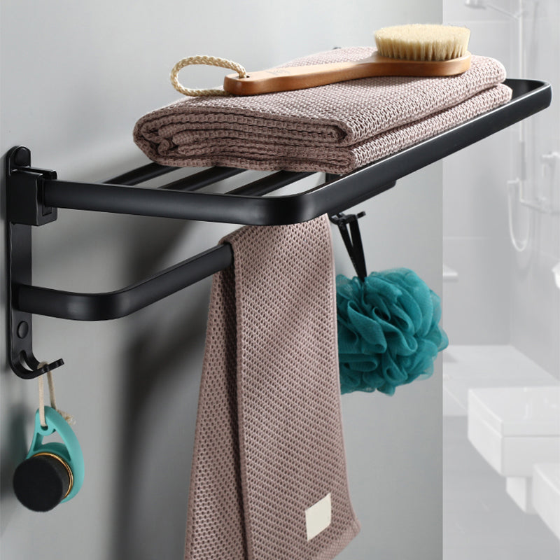 Skorter | Contemporary Bathroom Accessory Set Black Surface Bathrobe Hook/Towel Ring Bar
