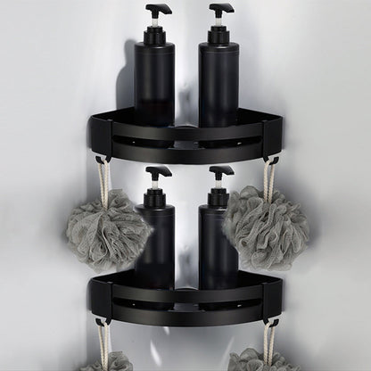 Skorter | Contemporary Bathroom Accessory Set Black Surface Bathrobe Hook/Towel Ring Bar