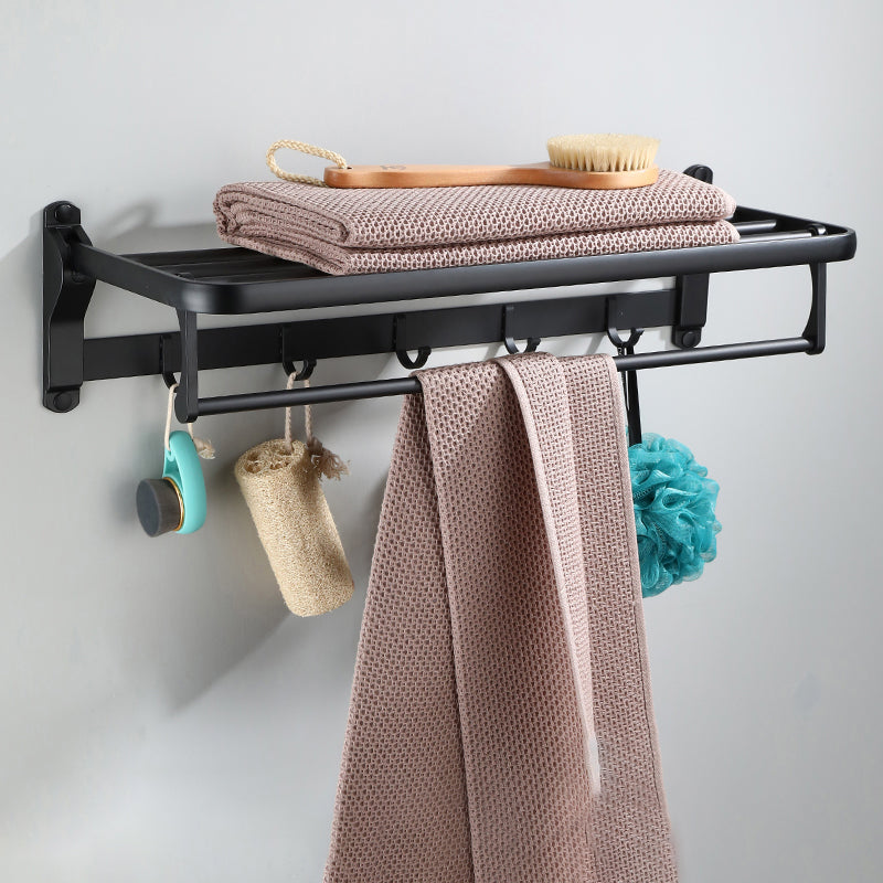 Skorter | Contemporary Bathroom Accessory Set Black Surface Bathrobe Hook/Towel Ring Bar