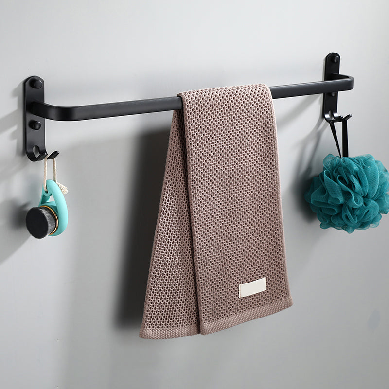 Skorter | Contemporary Bathroom Accessory Set Black Surface Bathrobe Hook/Towel Ring Bar