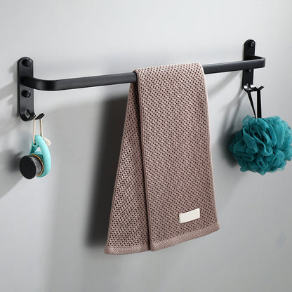Skorter | Contemporary Bathroom Accessory Set Black Surface Bathrobe Hook/Towel Ring Bar