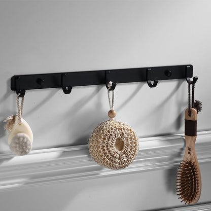 Skorter | Contemporary Bathroom Accessory Set Black Surface Bathrobe Hook/Towel Ring Bar