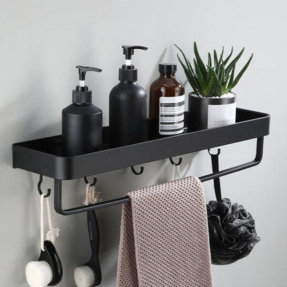 Skorter | Contemporary Bathroom Accessory Set Black Surface Bathrobe Hook/Towel Ring Bar