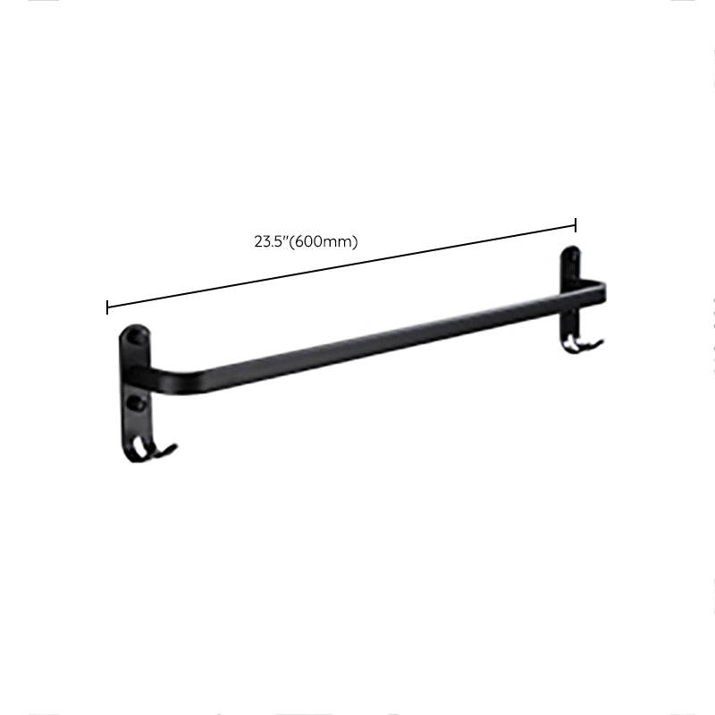 Skorter | Contemporary Bathroom Accessory Set Black Surface Bathrobe Hook/Towel Ring Bar