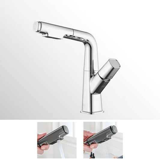 Skorter | Brass Contemporary Faucet Retractable Round Bathroom Faucet