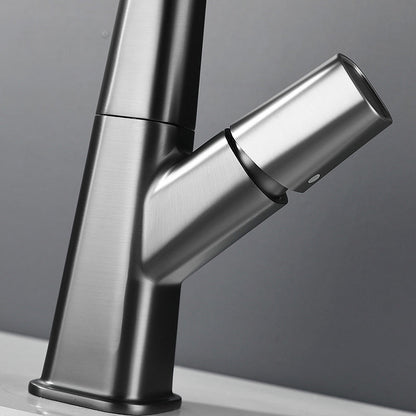 Skorter | Brass Contemporary Faucet Retractable Round Bathroom Faucet