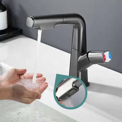 Skorter | Brass Contemporary Sink Faucet Pull-Out Round Bathroom Faucet