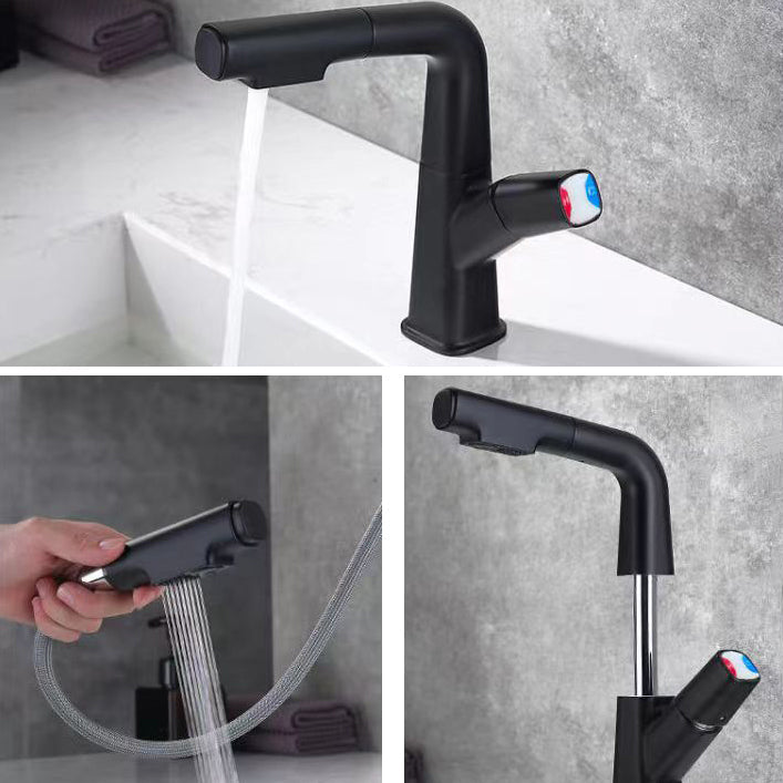 Skorter | Brass Contemporary Sink Faucet Pull-Out Round Bathroom Faucet