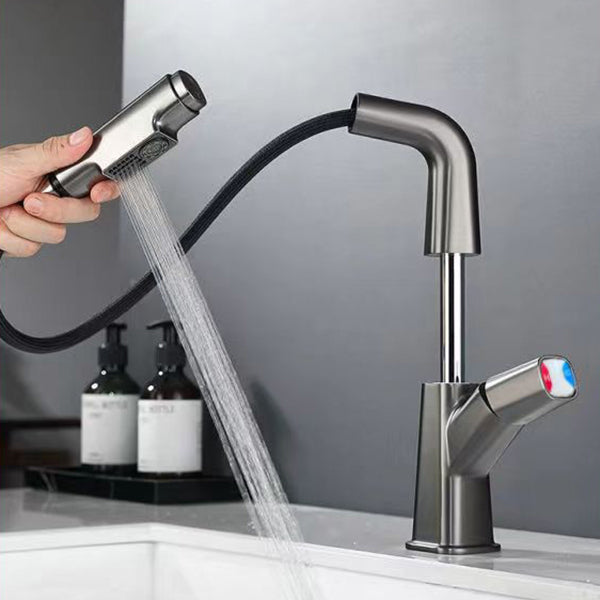 Skorter | Brass Contemporary Faucet Retractable Round Bathroom Faucet