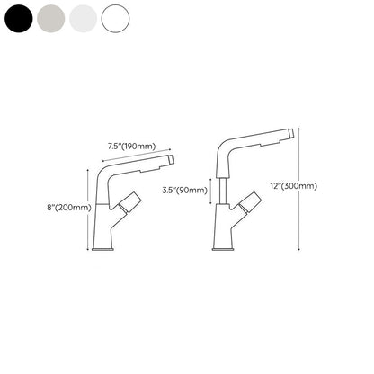 Skorter | Brass Contemporary Sink Faucet Pull-Out Round Bathroom Faucet