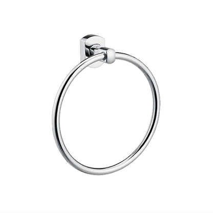 Skorter | Polished Chrome Modern Bathroom Accessory Set Silver Towel Holder/Bath Shelf