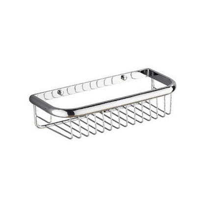 Skorter | Polished Chrome Modern Bathroom Accessory Set Silver Towel Holder/Bath Shelf