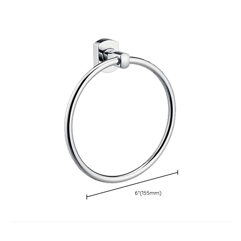 Skorter | Polished Chrome Modern Bathroom Accessory Set Silver Towel Holder/Bath Shelf