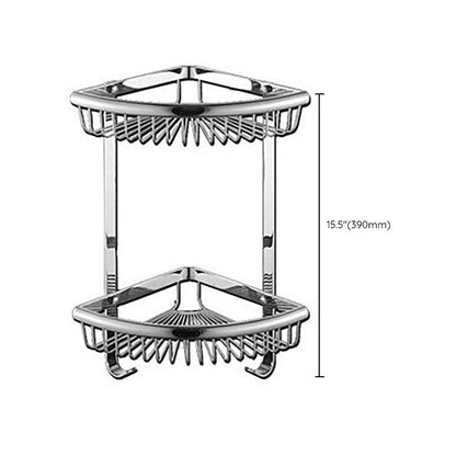 Skorter | Polished Chrome Modern Bathroom Accessory Set Silver Towel Holder/Bath Shelf