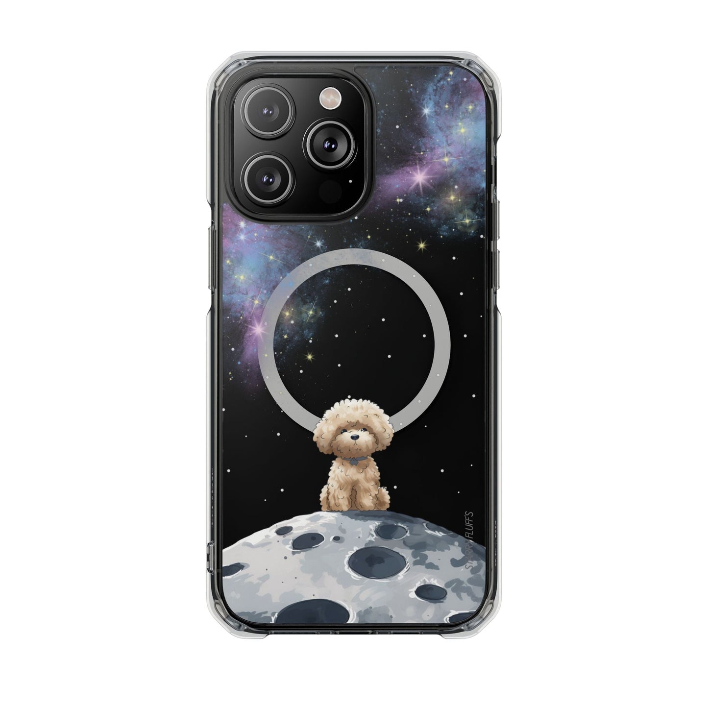 Skorter | Fluff's - Pookie the Poodle in Space Magnetic Clear Case for iPhone Series