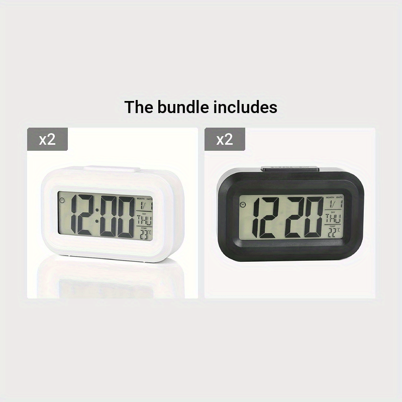 Skorter | SilentTime - Silent LED Alarm Clock with Date and Temperature Display