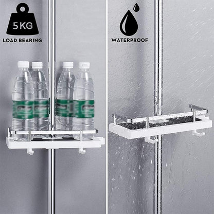 skorter | Bathroom Shelf Caddy for Shower Rail, No Drilling Pole Shower Storage Rack Holder