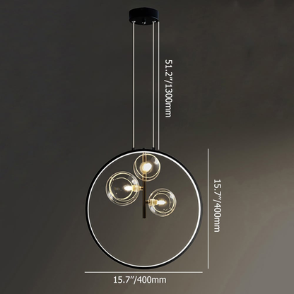 Skorter | LumoGlobe – Minimalist Black Pendant Lamp with Glass LED Sphere