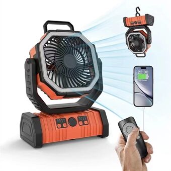 Skorter | 3-in-1 Camping Fan with LED Light & 20000mAh Power Bank – USB Rechargeable & Wireless
