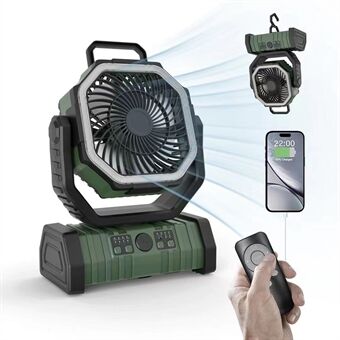 Skorter | 3-in-1 Camping Fan with LED Light & 20000mAh Power Bank – USB Rechargeable & Wireless