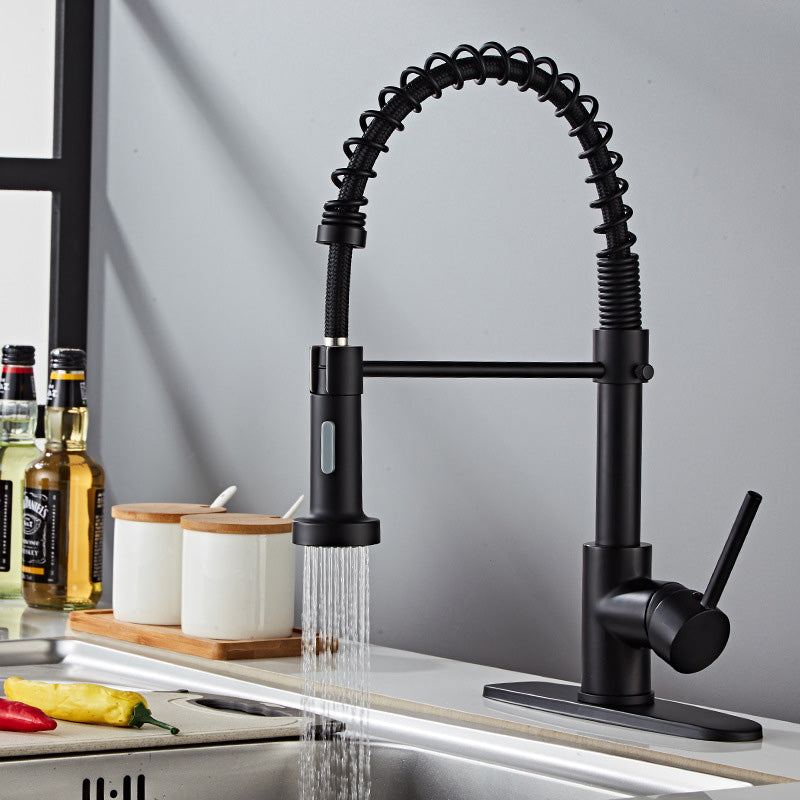 Skorter | Glam Basin faucet Brass lever fittings Spring neck three-way outlet Bathroom sink faucet