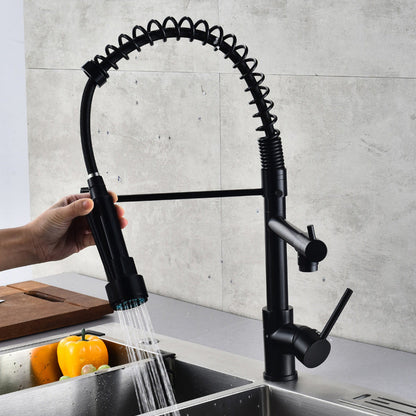 Skorter | Glam Basin faucet Brass lever fittings Spring neck three-way outlet Bathroom sink faucet