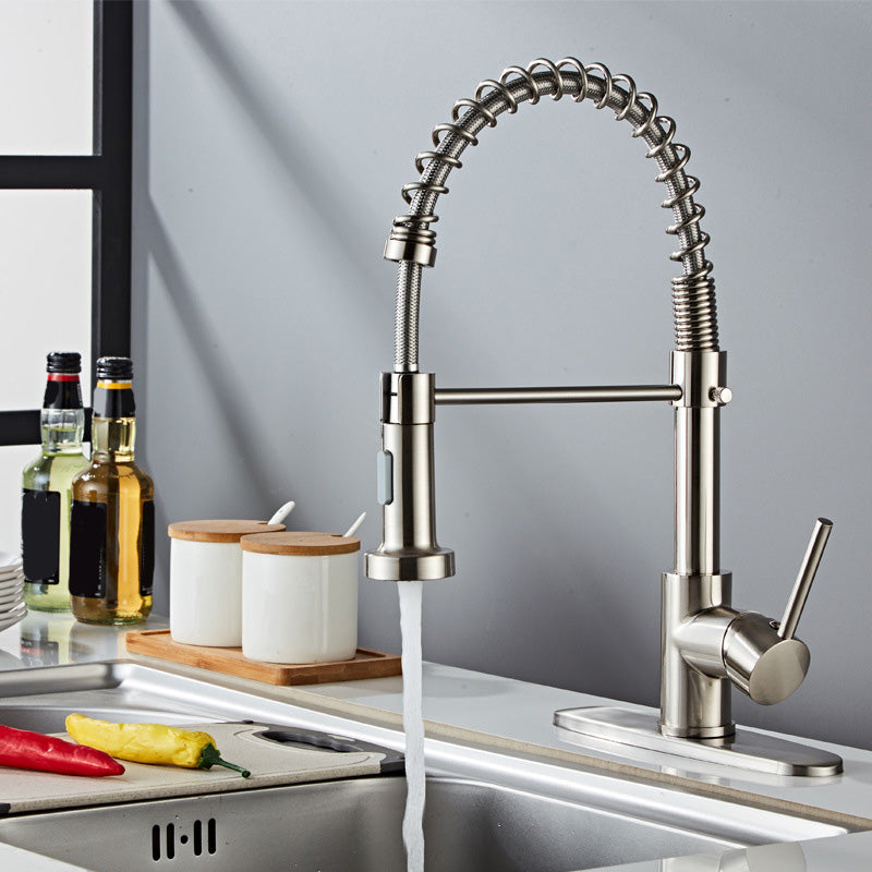 Skorter | Glam Basin faucet Brass lever fittings Spring neck three-way outlet Bathroom sink faucet