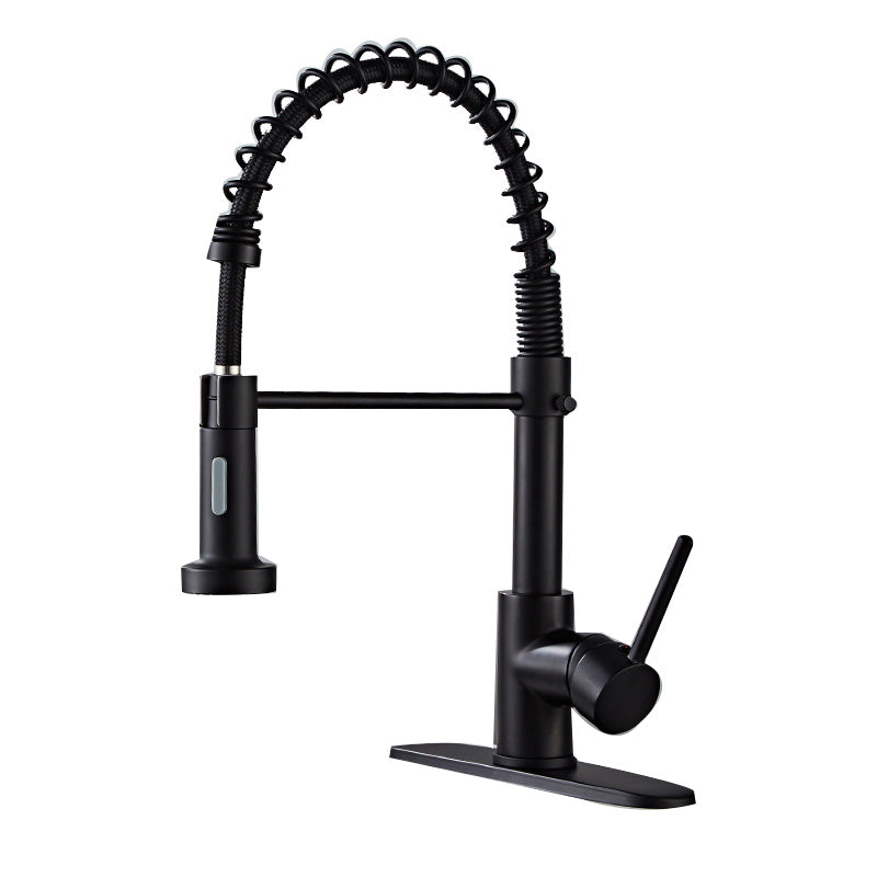 Skorter | Glam Basin faucet Brass lever fittings Spring neck three-way outlet Bathroom sink faucet