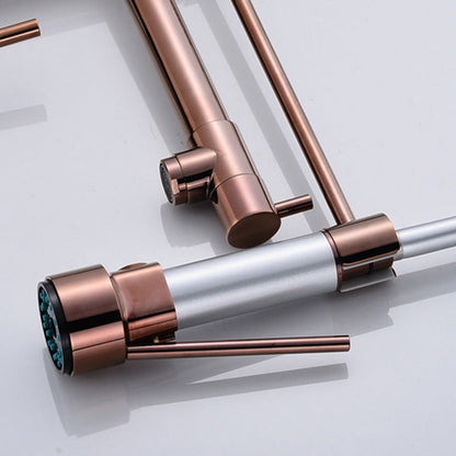 Skorter | Glam Basin faucet Brass lever fittings Spring neck three-way outlet Bathroom sink faucet