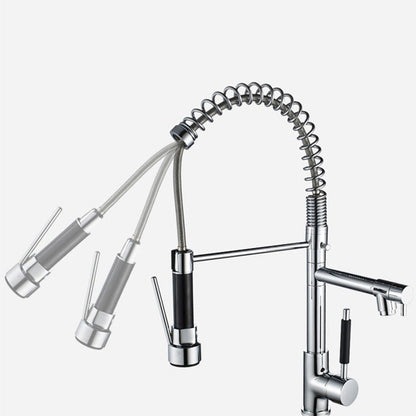 Skorter | Glam Basin faucet Brass lever fittings Spring neck three-way outlet Bathroom sink faucet