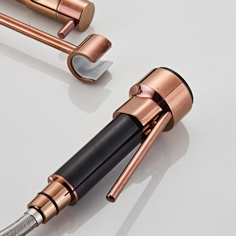 Skorter | Glam Basin faucet Brass lever fittings Spring neck three-way outlet Bathroom sink faucet