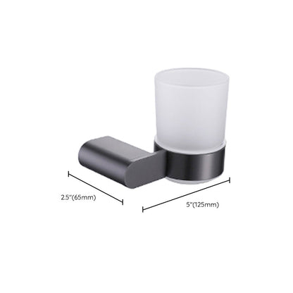 Skorter | Dark Gray Modern Bathroom Accessory Set Stainless Steel Bathroom Accessory Set
