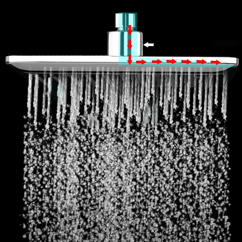 Skorter | Chrome Square Shower Head Combination Wall Mounted and Ceiling Mounted Hand Shower