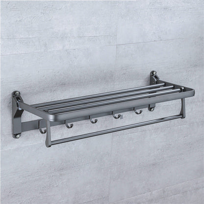 Skorter | Matt gray bathroom accessory set bathroom shelf/towel holder & paper holder included