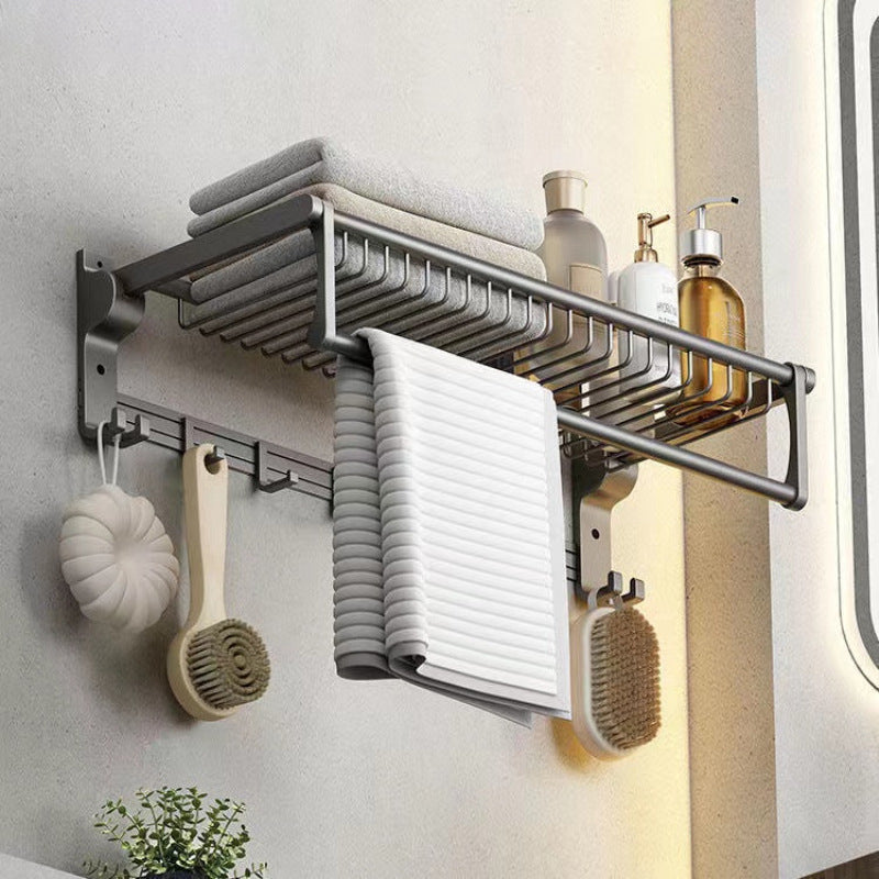 Skorter | Matt gray bathroom accessory set bathroom shelf/towel holder & paper holder included
