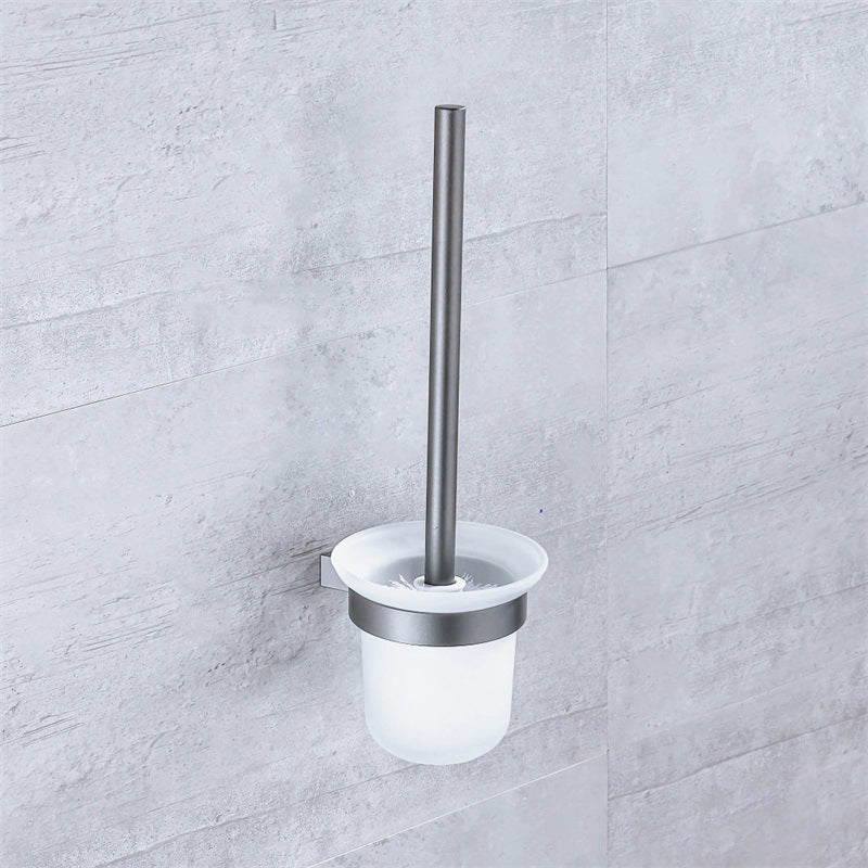 Skorter | Matt gray bathroom accessory set bathroom shelf/towel holder & paper holder included