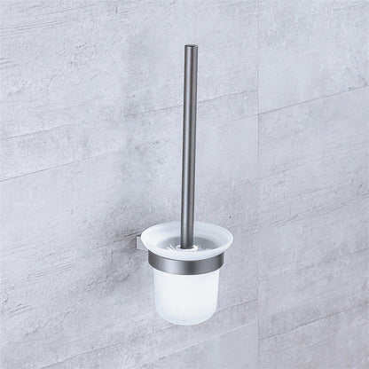 Skorter | Matt gray bathroom accessory set bathroom shelf/towel holder & paper holder included