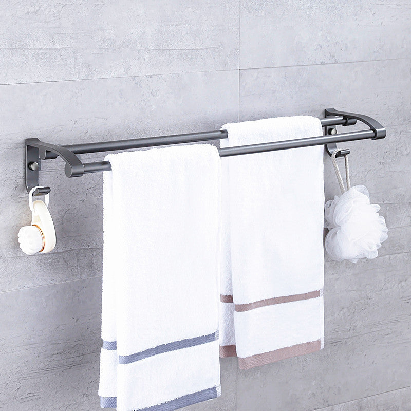 Skorter | Matt gray bathroom accessory set bathroom shelf/towel holder & paper holder included