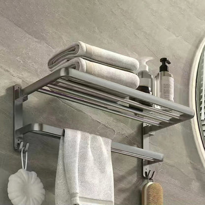 Skorter | Matt gray bathroom accessory set bathroom shelf/towel holder & paper holder included