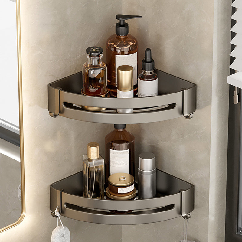 Skorter | Contemporary Aluminum Bathroom Accessory Set Gray Bath Shelf
