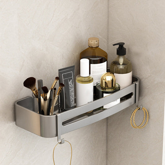 Skorter | Contemporary Aluminum Bathroom Accessory Set Gray Bath Shelf